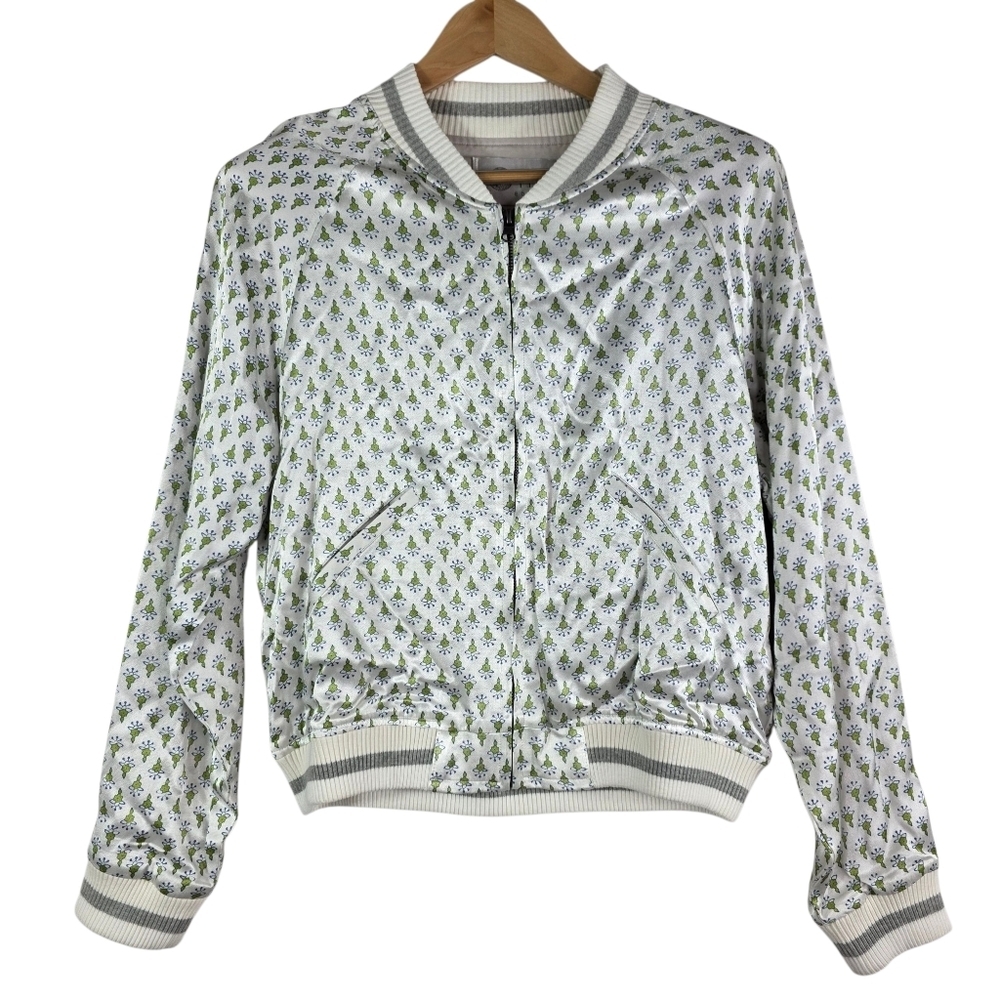 Tiny editions for Anthropologie satin Amber Embroidered Bomber jacket